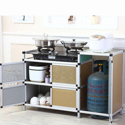 煤气灶台柜收纳柜燃气灶置物柜厨房橱柜储物柜碗柜组装不锈钢架子