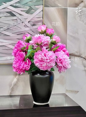 玉楼春牡丹花新款大花18厘米仿真花客厅餐桌装饰床头柜高级摆件