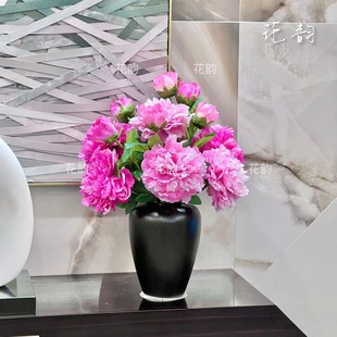 玉楼春牡丹花新款大花18厘米仿真花客厅餐桌装饰床头柜高级摆件