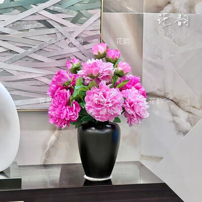 玉楼春牡丹花新款大花18厘米仿真花客厅餐桌装饰床头柜高级摆件