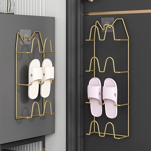 铁博士浴室拖鞋架墙壁挂式免打孔室内鞋架子收纳神器卫生间沥挂架