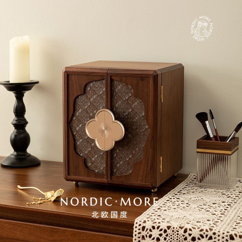 木质首饰盒收纳盒高级精致国风新中式珠宝盒复古生日结婚七夕礼物