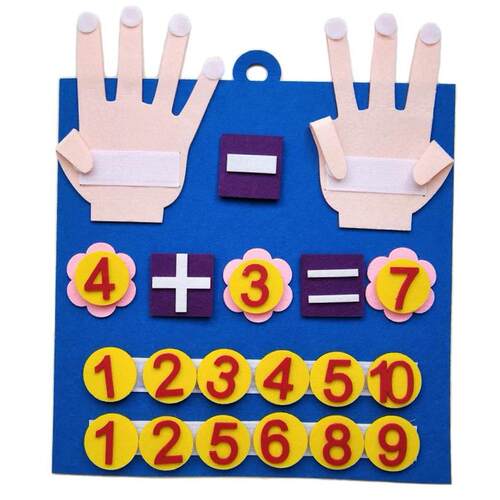 Felt Montessori Math Toy Children Finger Numbers Toys Kids E