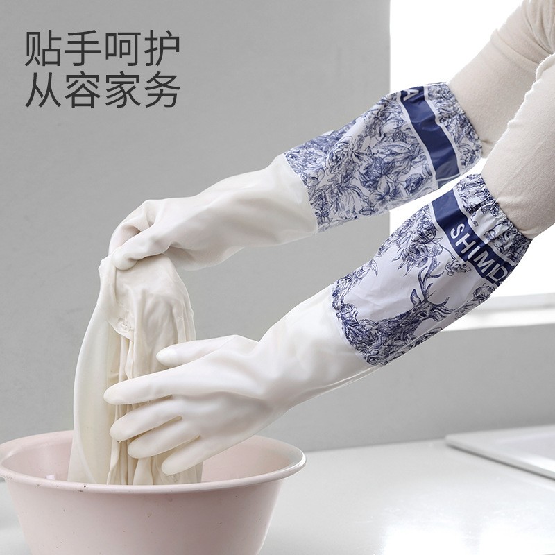 2025新款防水加绒厨房硅胶洗碗手套耐脏耐磨加厚洗衣服家务好帮手
