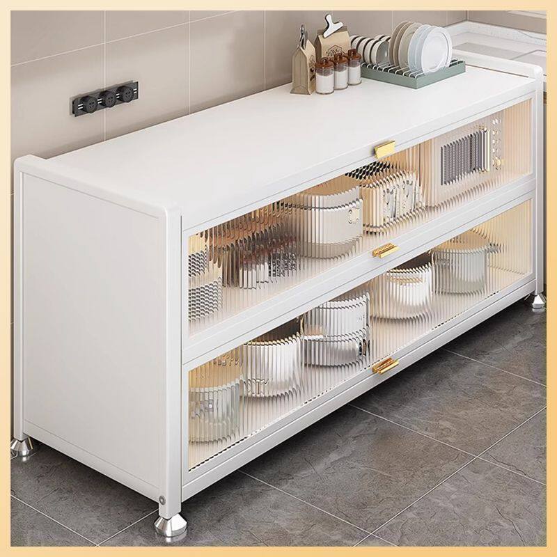 新款厨房置物架落地多层收纳柜多功能微波炉餐边碗橱柜储物柜子