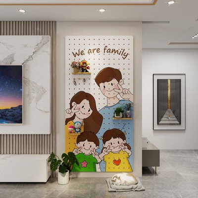 无独有偶私人定制纯实木板材洞洞板收纳玄关卧室客厅电表箱遮丑