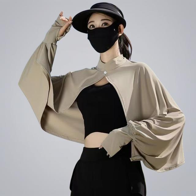 洛卡尼服装披肩女夏夏季骑车开车防紫外线罩衫斗篷透气防晒披肩女