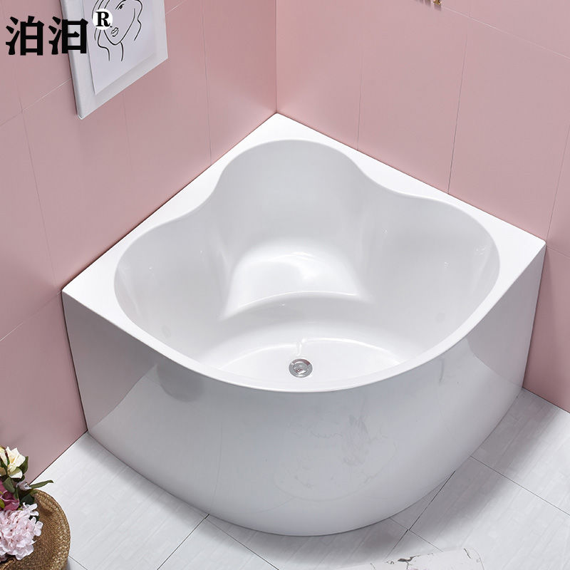 亚克力扇形浴缸三角浴缸小户型成人加深日式迷你浴缸家用简易浴盆