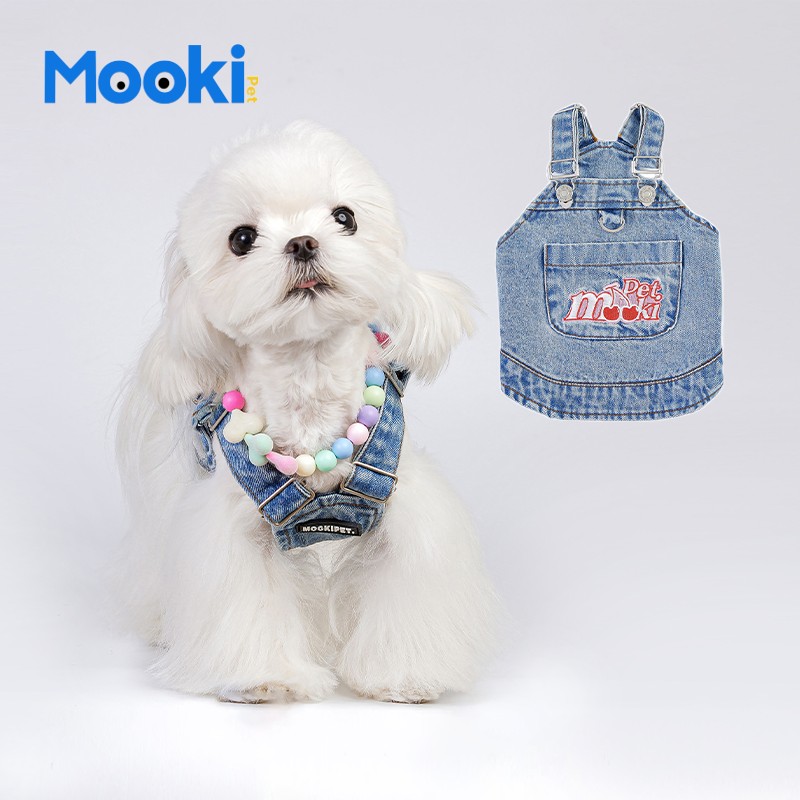 mookipet狗狗衣服春夏可牵引绳薄款约克夏比熊法斗宠物猫服装