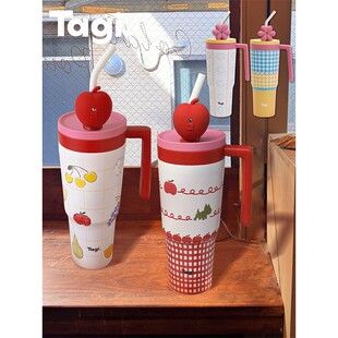 Tagi. 怦怦花田创意吨吨大容量316L不锈钢可爱便携防摔保温冰霸杯
