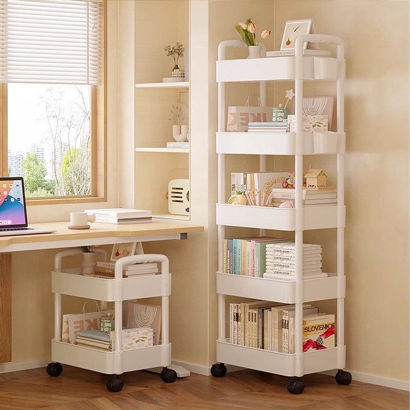 书架落地置物架储物柜客厅靠墙杂物柜桌面小型简易多层可移动书柜