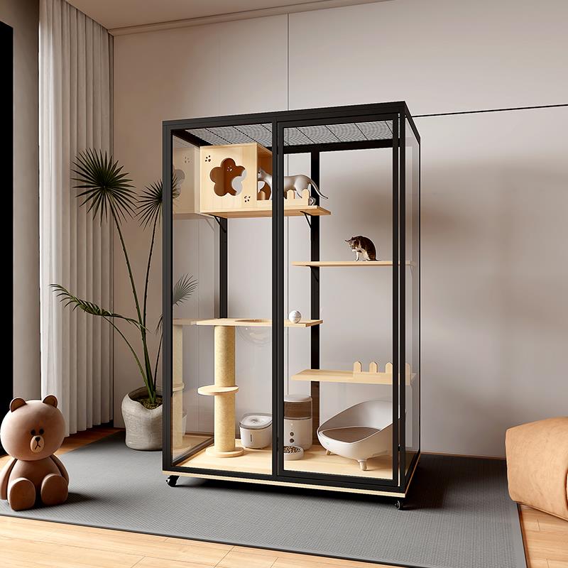 【香港包邮】全景玻璃猫别墅猫房猫舍大型豪华超大猫笼猫咪房子定