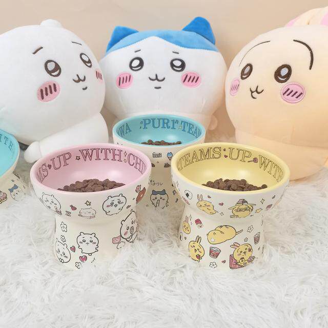 乌萨奇猫碗陶瓷宠物碗吉伊卡哇狗狗食盆高脚斜口甜品碗狗碗可爱