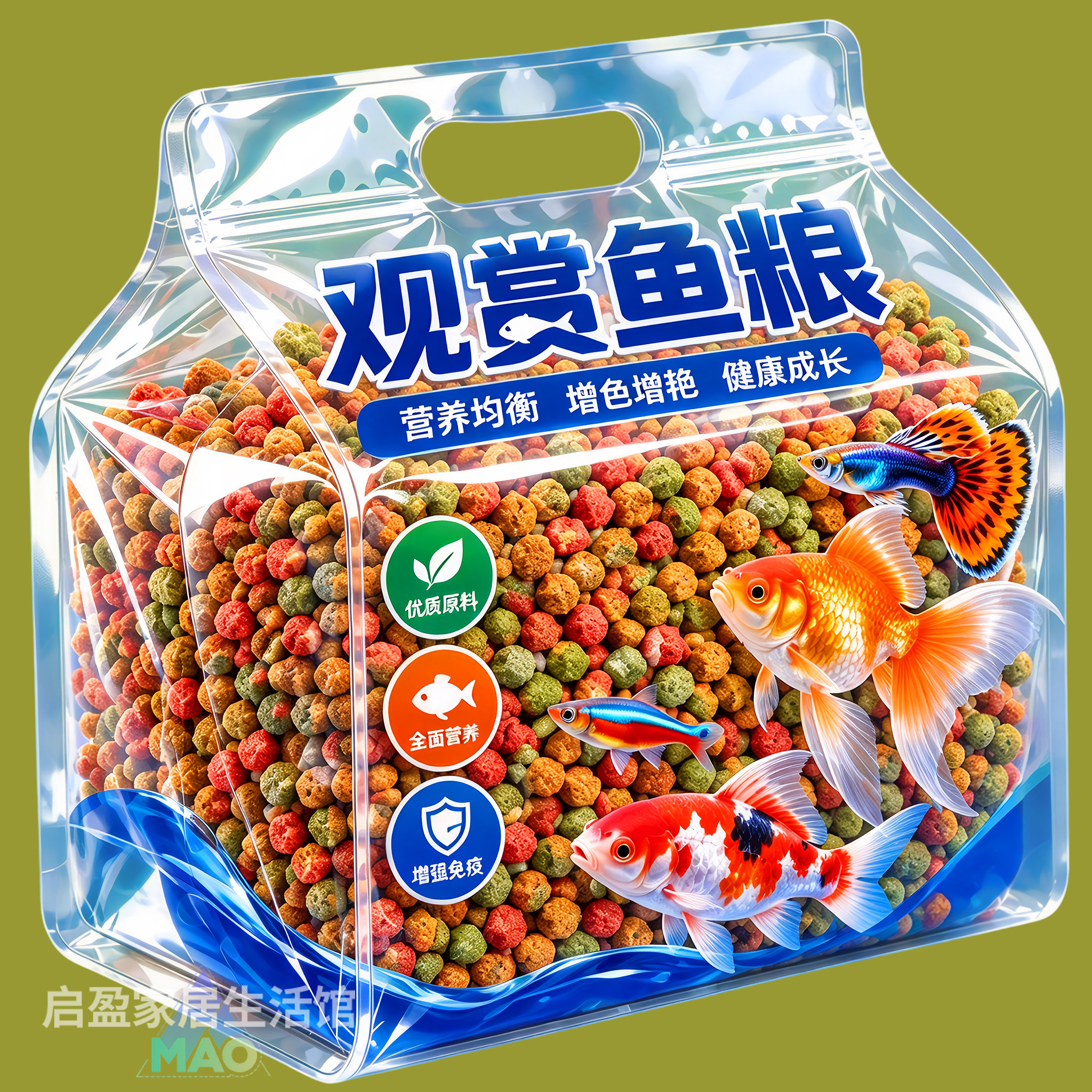鱼粮金鱼饲料观赏鱼锦鲤中小颗粒