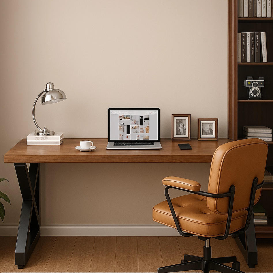 实木电脑桌家用简约现代卧室学习桌书桌台式办公桌电竞桌子工作台