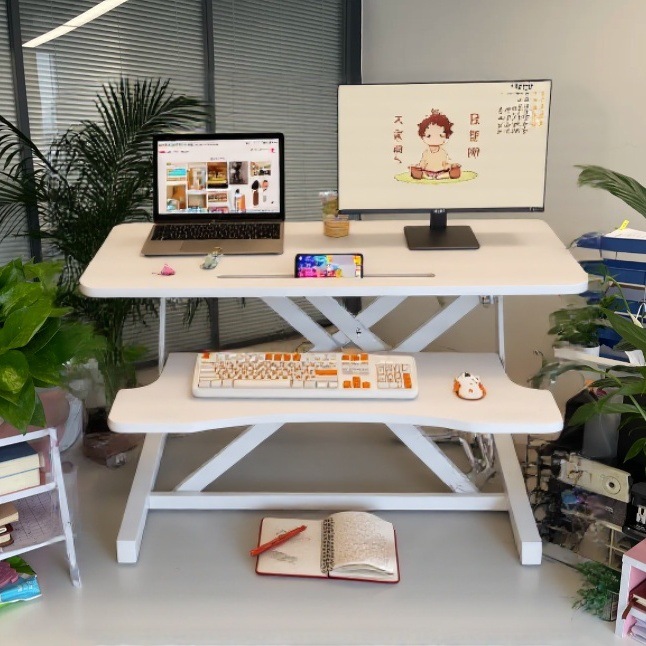 站立式办公桌电脑笔记本支架家用可升降显示器增高架桌面折叠支架