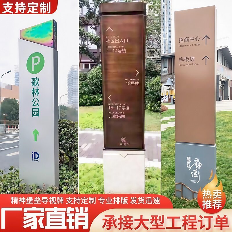 导视牌学校发光导视牌医院室内景区导向牌停车场商场精神堡垒定制