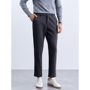 百搭神裤 显高免烫直筒裤 抗皱垂感白色休闲裤 商务修身 子 男士 秋季