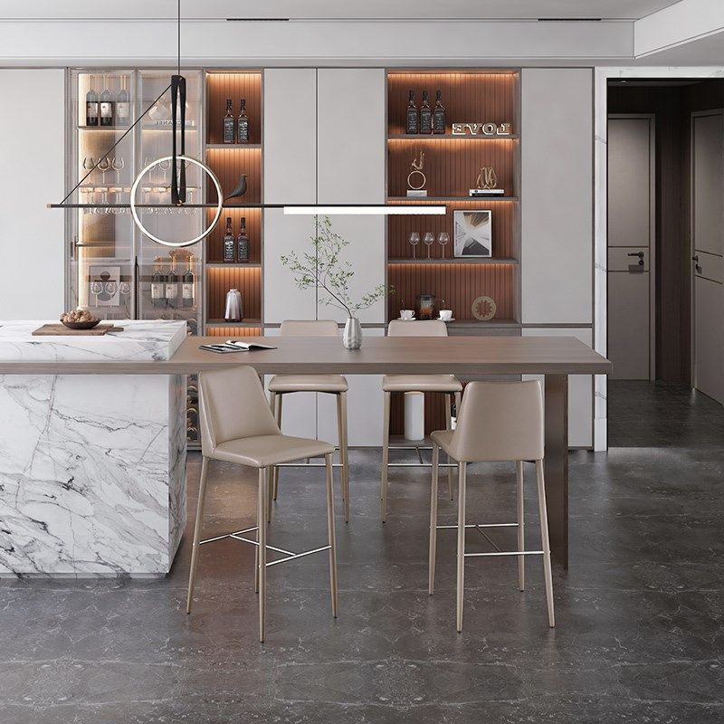 意式极简吧台椅55cm轻奢金属铁艺高脚椅吧台凳酒吧椅岛台椅子769