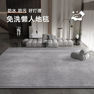 地毯客厅2024新款灰色免洗可擦轻奢高级感家用防水懒人沙发地垫子