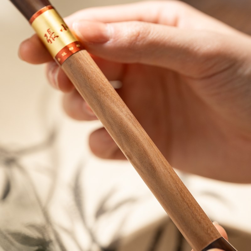 张小凤 凡圣 老山檀杆牛角毛笔狼毫兼毫行书楷书草书书法专用初学