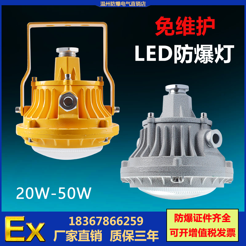 免维护LED防爆灯30W40W支架式工厂平台照明灯 220V隔爆防水吸顶灯