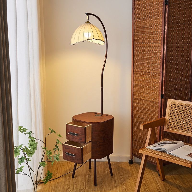 法式复古落地灯客厅沙发旁边茶几氛围灯卧室床头柜一体高级感台灯