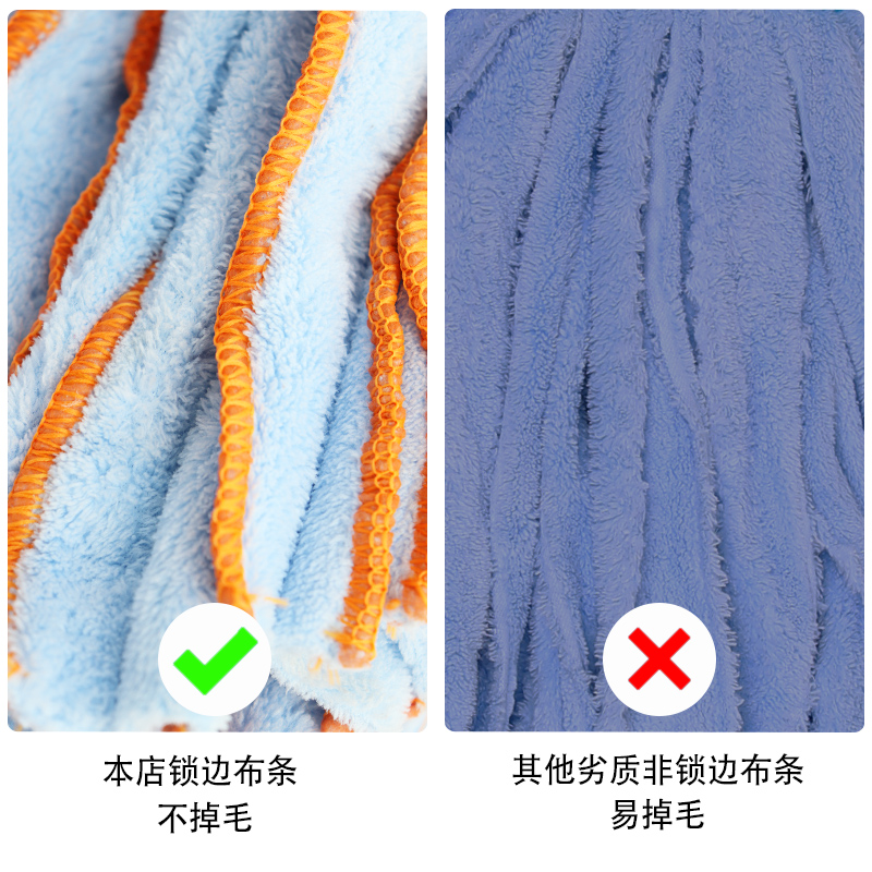 拖把家用一拖净不锈钢吸水拖布圆头老式墩布不掉毛客厅珊瑚绒地拖