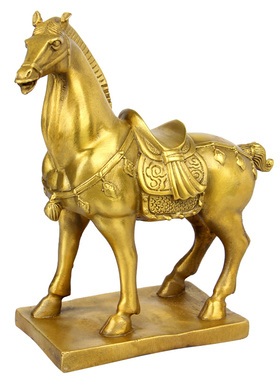 朴器 铜马摆件马到成功工艺品摆设家居装饰品唐马铜马一对