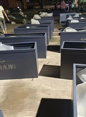 户外不锈钢花箱组合市政花坛售楼部外摆广场铁艺花槽围栏定制