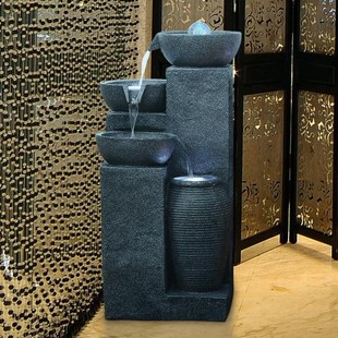 欧式流水喷泉风水轮招财室内水景观客厅阳台开业公司摆件店里落地