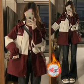 孕妇外套秋冬外穿大尺码 加绒上衣风 冬装 宽松中长版 冲锋衣2023新款