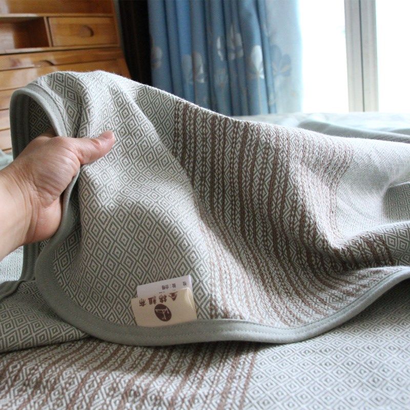 高端 全棉提花老粗布空调席 夏季养生软凉席三件套加厚老土布床单