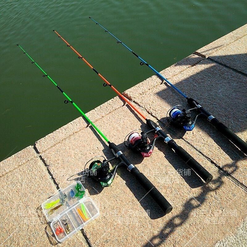 新款短节鱼竿g儿童专用路亚抛竿手杆初学者小孩迷你海杆溪流竿