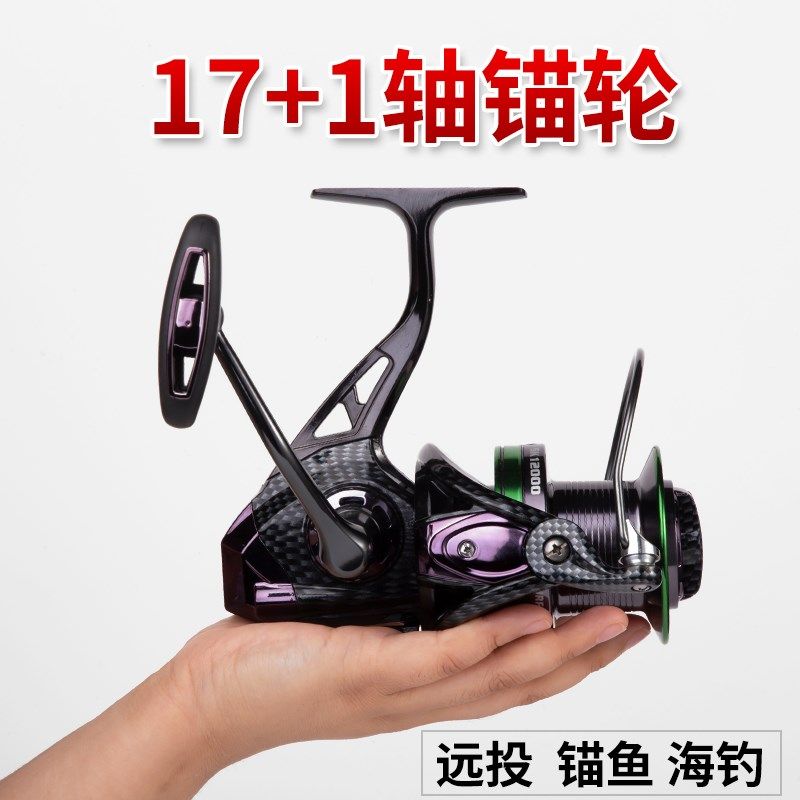 全金属锚渔c轮10000纺车轮超大锚鱼轮12000型远投海钓船钓斜口线