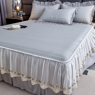 可机洗席子可折叠 2024新款 1米5床夏季 凉席凉感豆豆席三件套床裙款