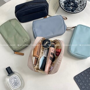 真的好用~d质感尼龙日系防水皮粉色化妆包洗漱包 高级便携收纳包