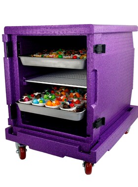 食品保温箱蛋糕配送箱高密度紫色EPP泡G沫箱西饼烤盘箱焙乐爷121