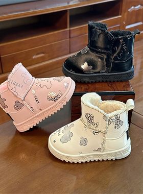 冬季儿童棉鞋幼儿雪靴1-3岁5小孩保暖鞋子男女童加绒防水防滑