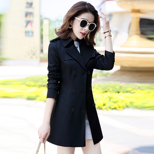新款秋装2021女装风衣中长款外套矮F个子收腰显瘦韩版修身春秋季