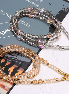 绚丽水晶保色多功能活动扣玉坠链子佛牌挂链吊坠挂件配链项链女款