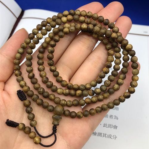 电白棋楠沉香绿棋楠念珠0.4*178颗女神款手串项链文玩沉香佛珠串