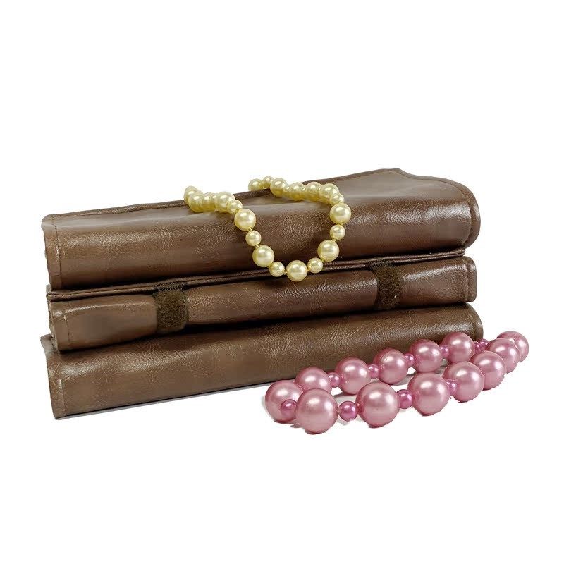 珠宝首饰收纳袋参展便携项链吊坠展示卷包戒指耳钉收藏包PU皮卷袋