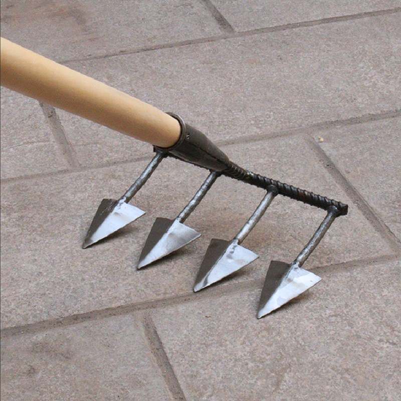 农用全钢锄头多功能松土耙子家用除草锄头开荒翻土神器三四五齿镐