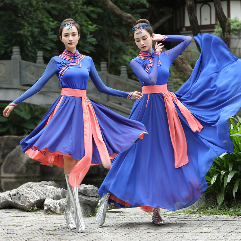 蒙古舞蹈表演服女新款少数民族成人艺考舞台演出服装蒙族舞练功服