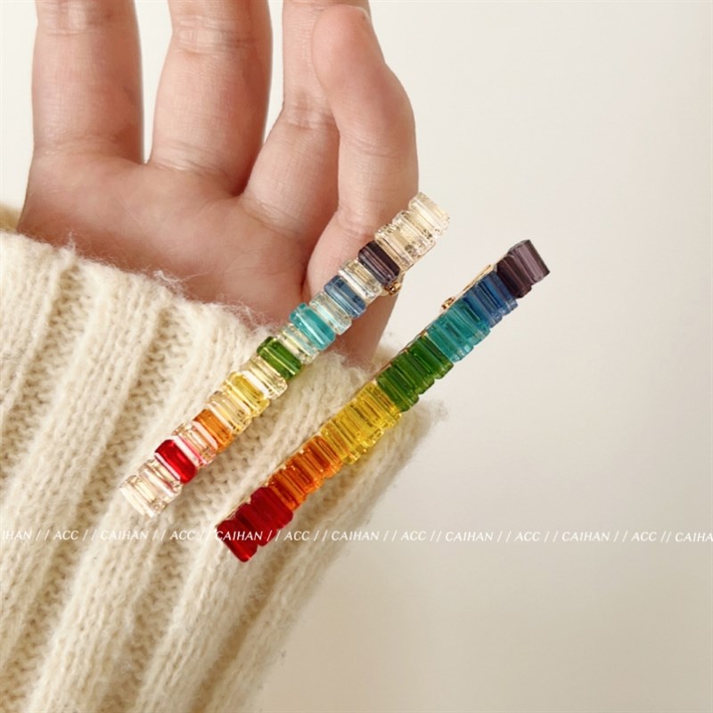 韩国精致水钻侧边发夹可爱甜美刘海夹前额碎发发卡女鸭嘴夹对夹