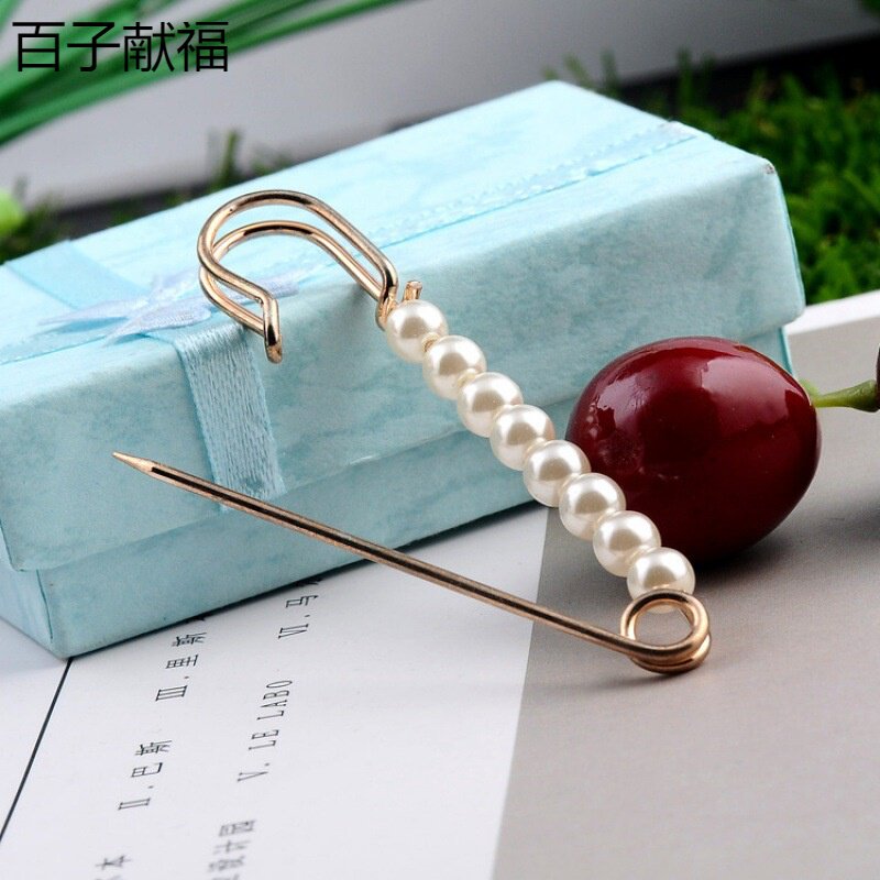 气质百搭珍胸针时尚简约大别针丝巾扣毛衣围巾珠披肩装饰开衫扣针