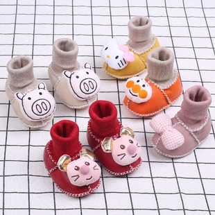 婴儿棉鞋 1岁保暖软底不掉男女宝宝加绒学步鞋 12八个月 秋冬季