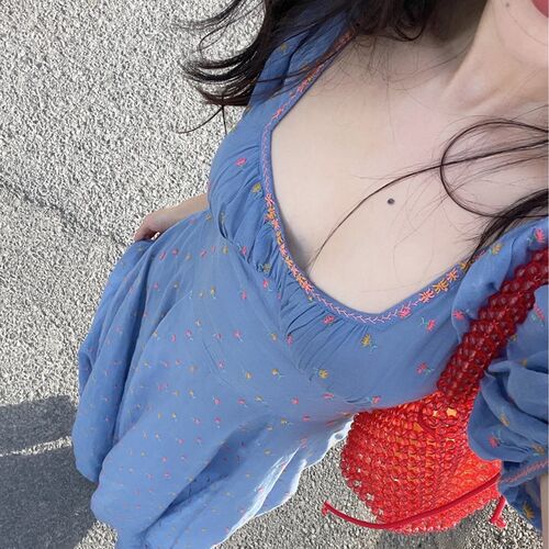 Doen 法式长款连衣裙 z复刻 材质很薄很舒服 重工刺绣