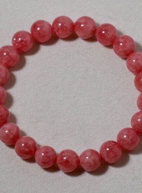 天然红纹石手链招爱情正桃花冰种阿根廷手串单圈粉红水晶饰品礼物